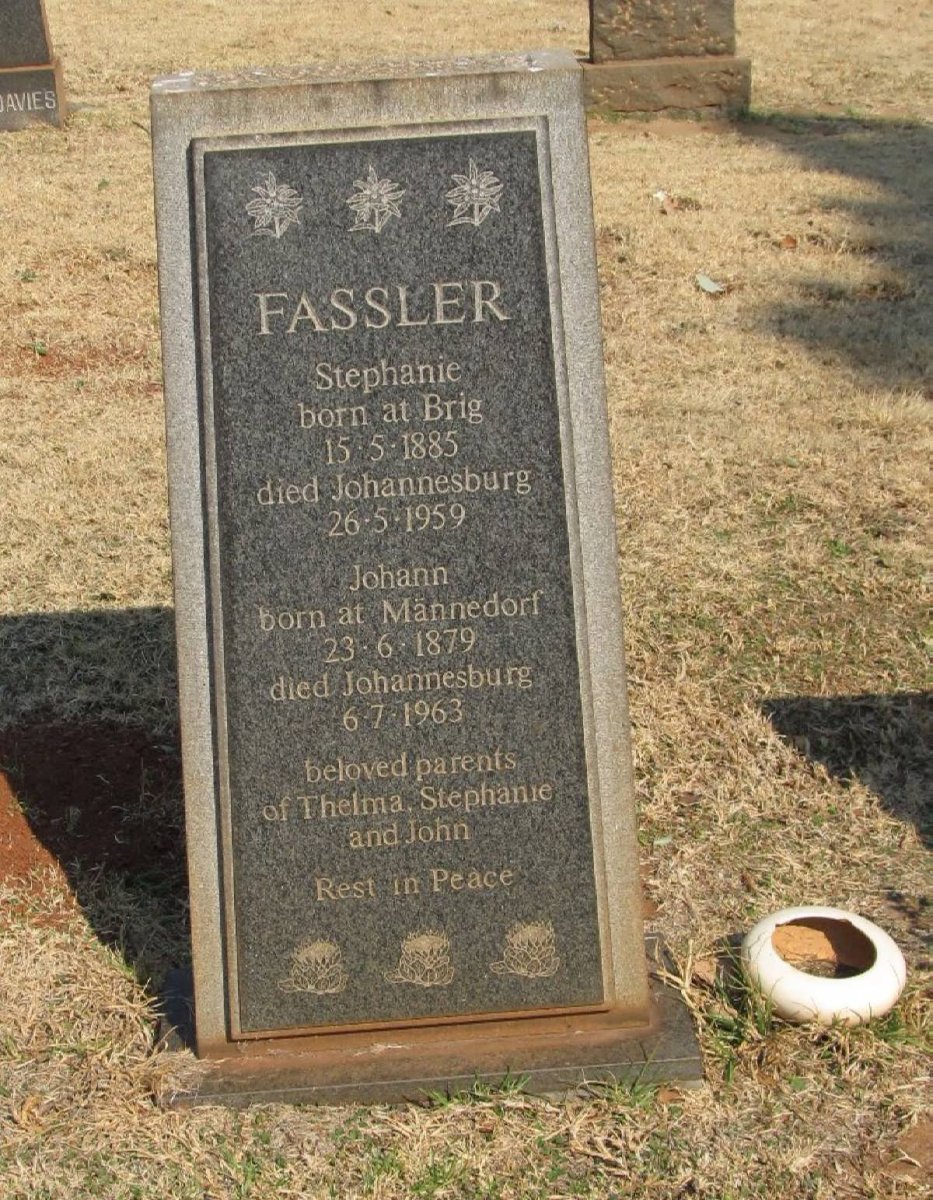 FASSLER Johann 1879-1963 &amp; Stephanie 1885-1959