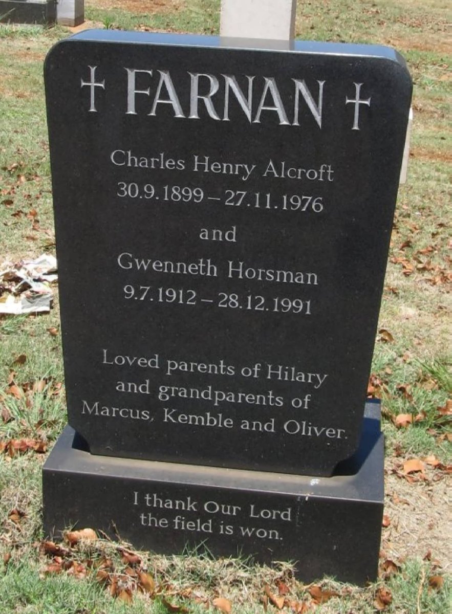 FARNAN Charles Henry Alcroft 1899-1976 &amp; Gwenneth Horsman 1912-1991