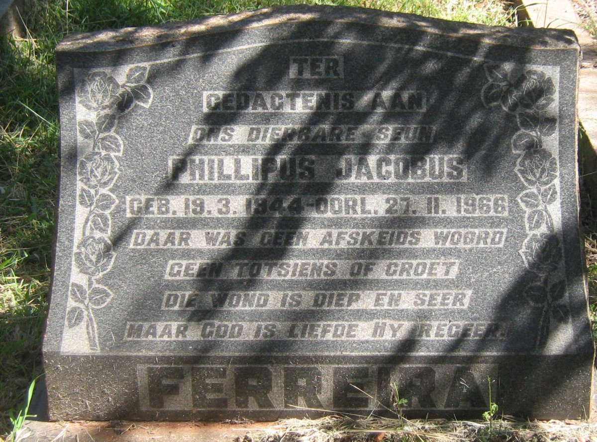 FERREIRA Phillipus Jacobus 1944-1966
