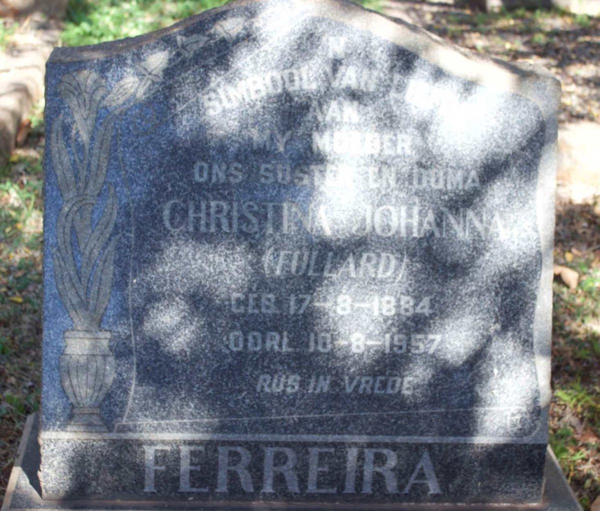 FERREIRA Christina Johanna nee FULLARD 1884-1957