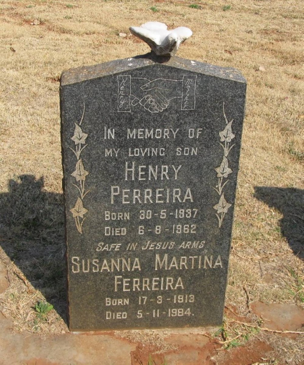 FERREIRA Susanna Martina 1913-1984 :: PERREIRA Henry 1937-1962