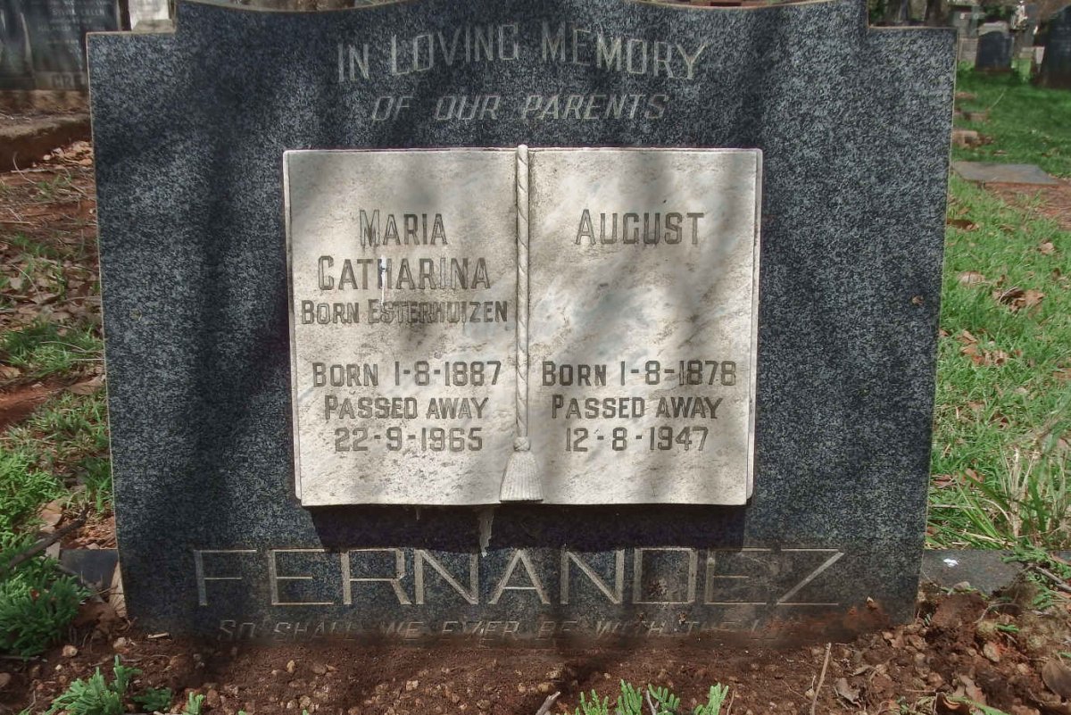 FERNANDEZ August 1878-1947 &amp; Maria Catharina ESTERHUIZEN 1887-1965
