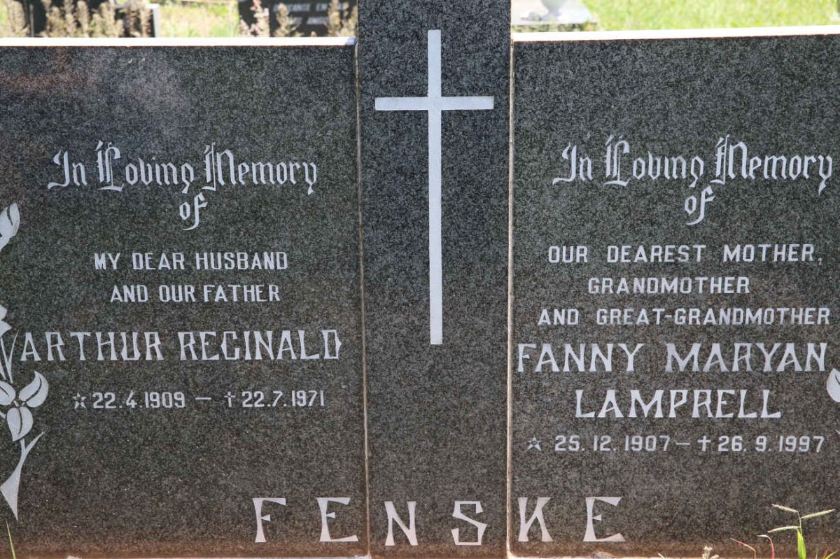FENSKE Arthur Reginald 1909-1971 &amp; Fanny Maryan LAMPRELL 1907-1997