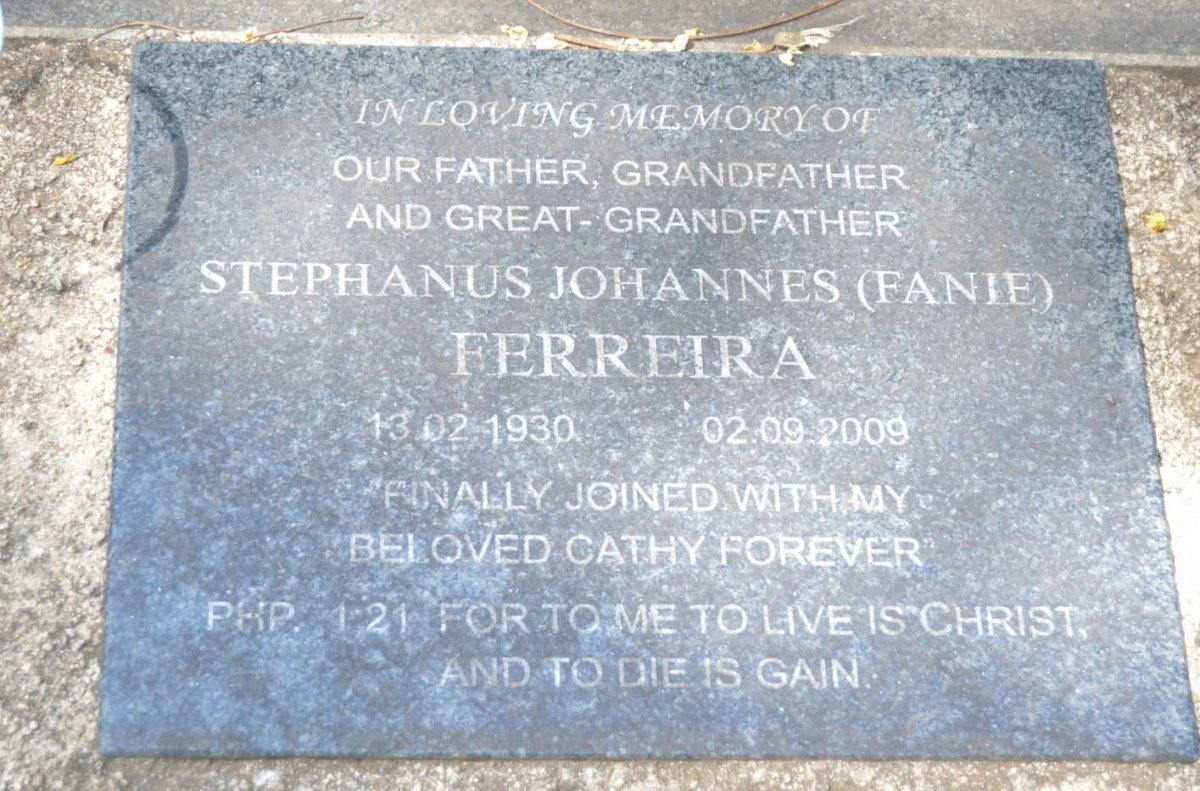 FERREIRA Stephanus Johannes 1930-2009