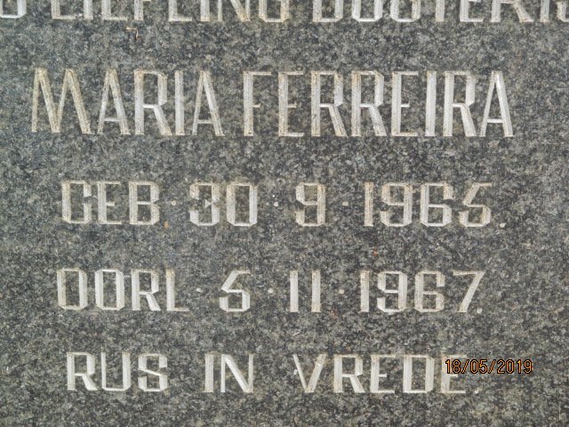 FERREIRA Maria 1965-1967