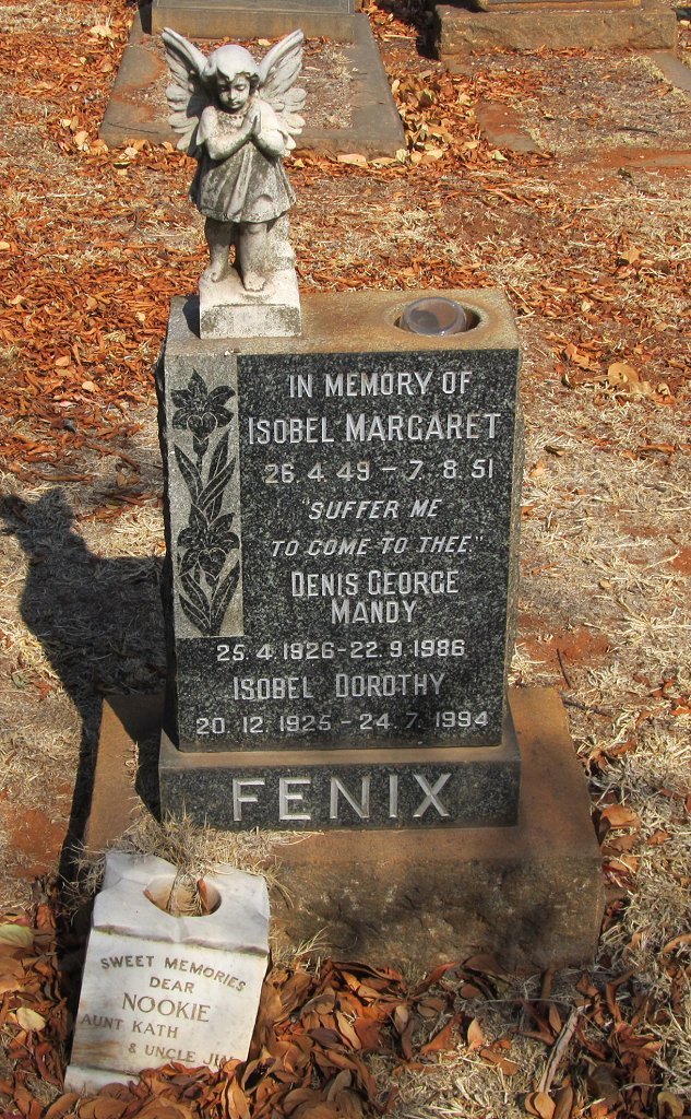 FENIX Denise George Mandy 1926-1986 &amp;  Isobel Dorothy 1925-1994