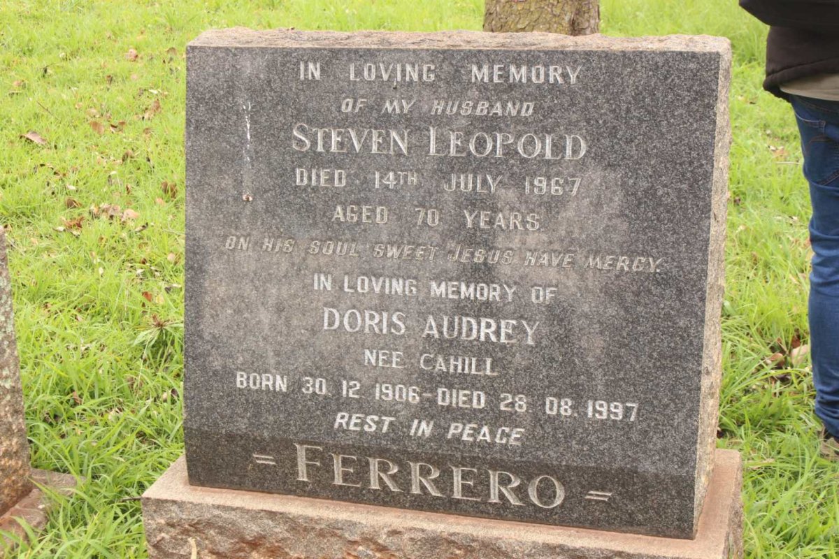 FERRERO Steven Leopold -1967 &amp; Doris Audrey CAHILL 1906-1997