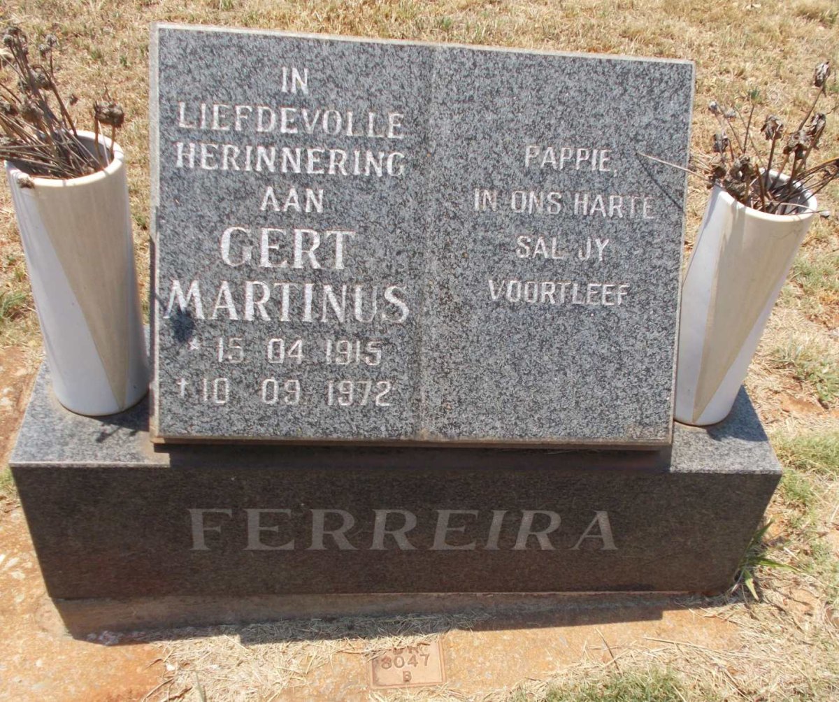 FERREIRA Gert Martinus 1915-1972