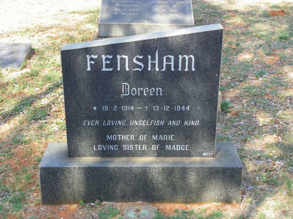 FENSHAM Doreen 1914-1944