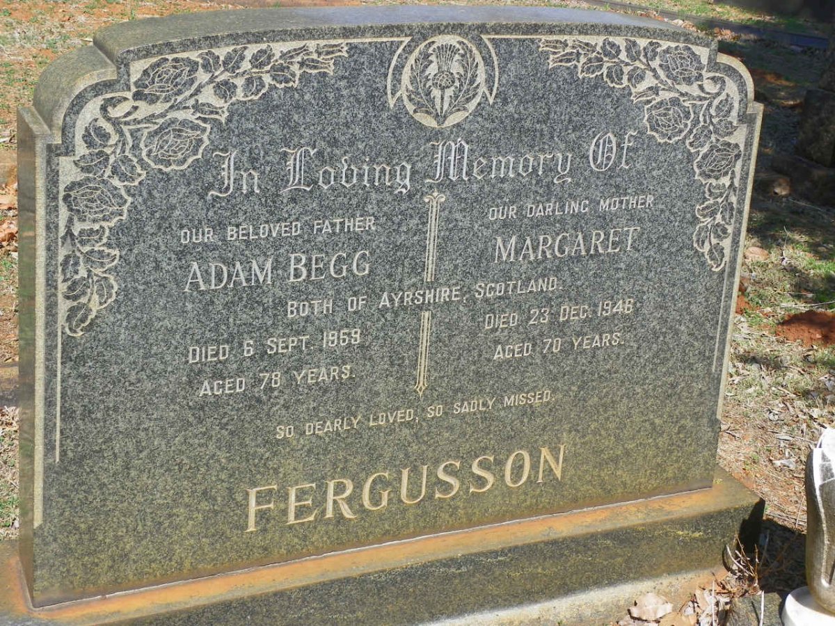 FERGUSSON Adam Begg -1959 &amp; Margaret -1946