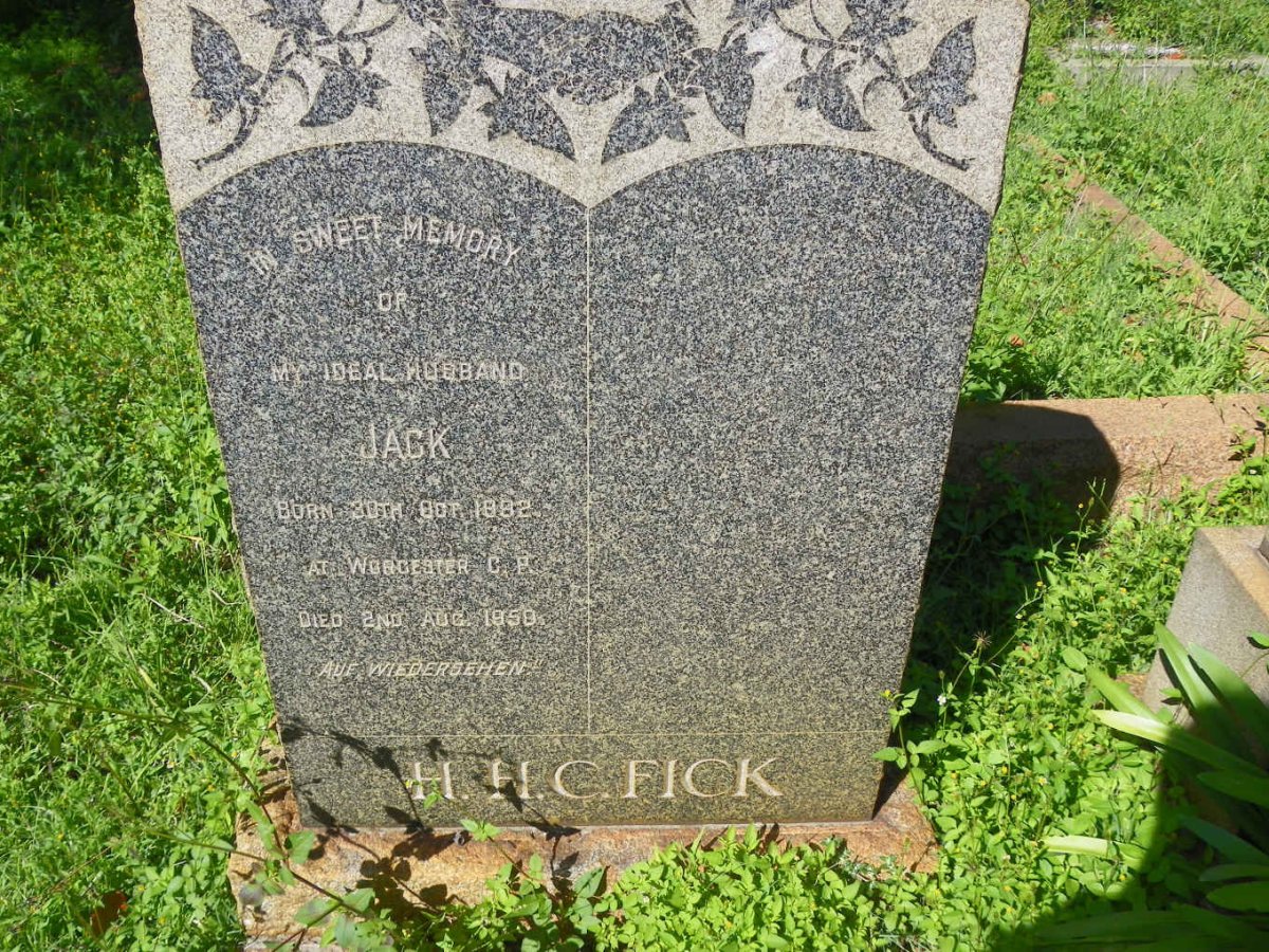 FICK H.H.C. Jack 1892-1950