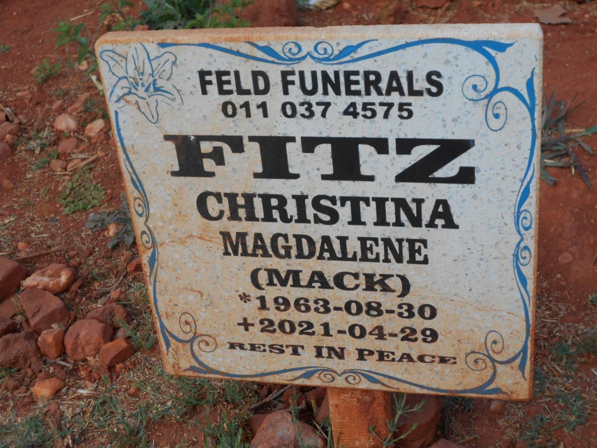 FITZ Christina Magdalene 1963-2021