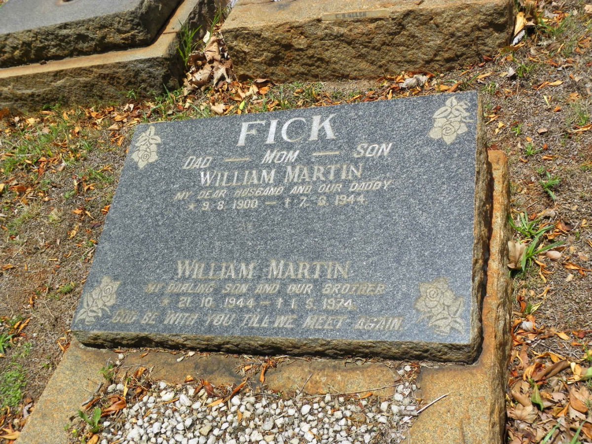 FICK William Martin 1900-1944 :: FICK William Martin 1944-1974
