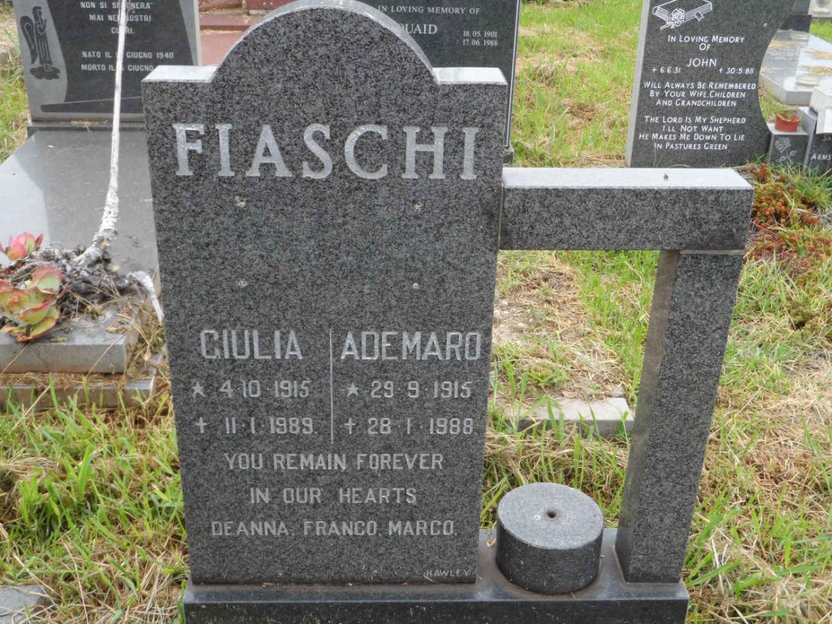 FIASCHI Ciulia 1915-1989 &amp; Ademaro 1915-1988