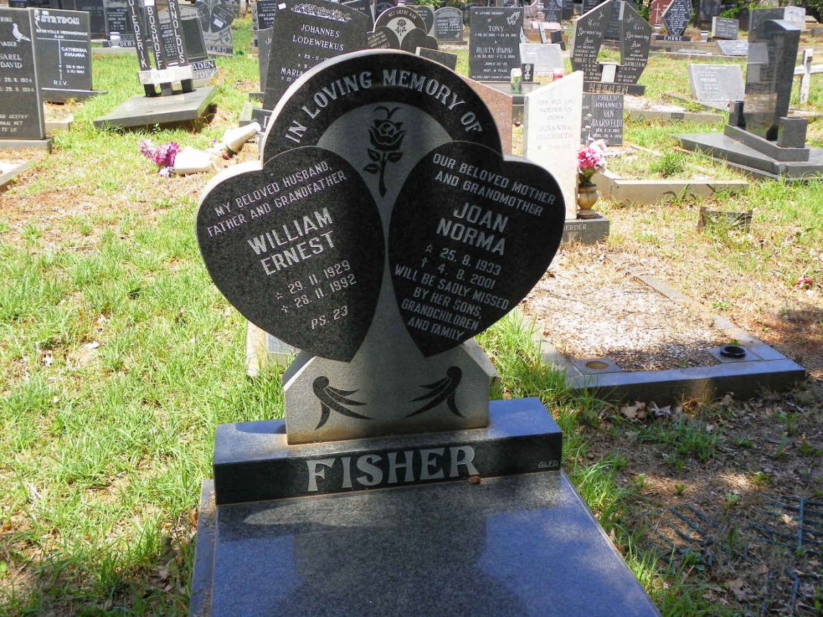 FISHER William Ernest 1929-1992 &amp; Joan Norma 1933-2001