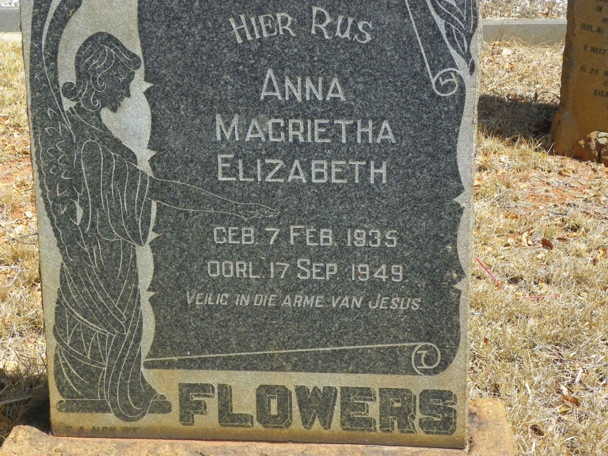 FLOWERS Anna Magrietha Elizabeth 1935-1949