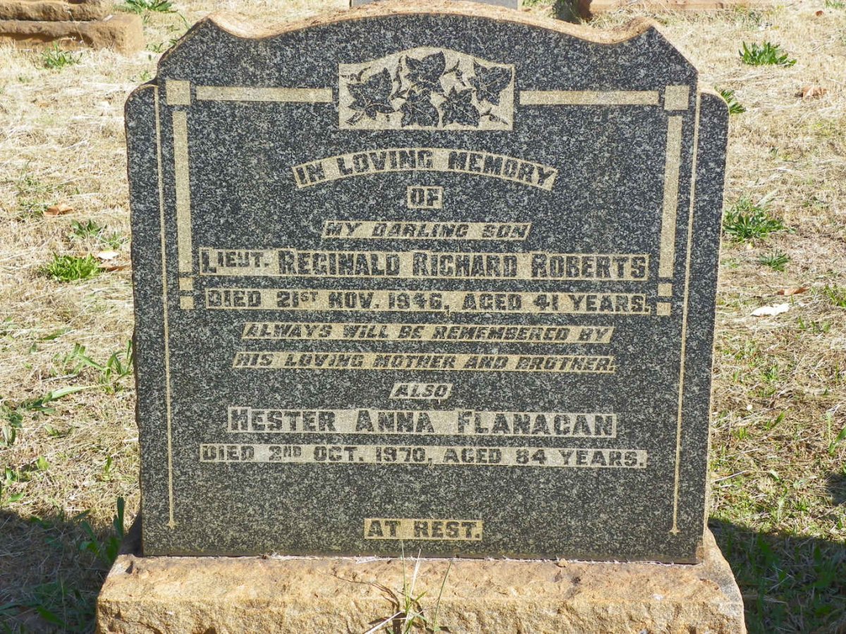 FLANAGAN Hester Anna -1970 :: ROBERTS Reginald Richard -1946