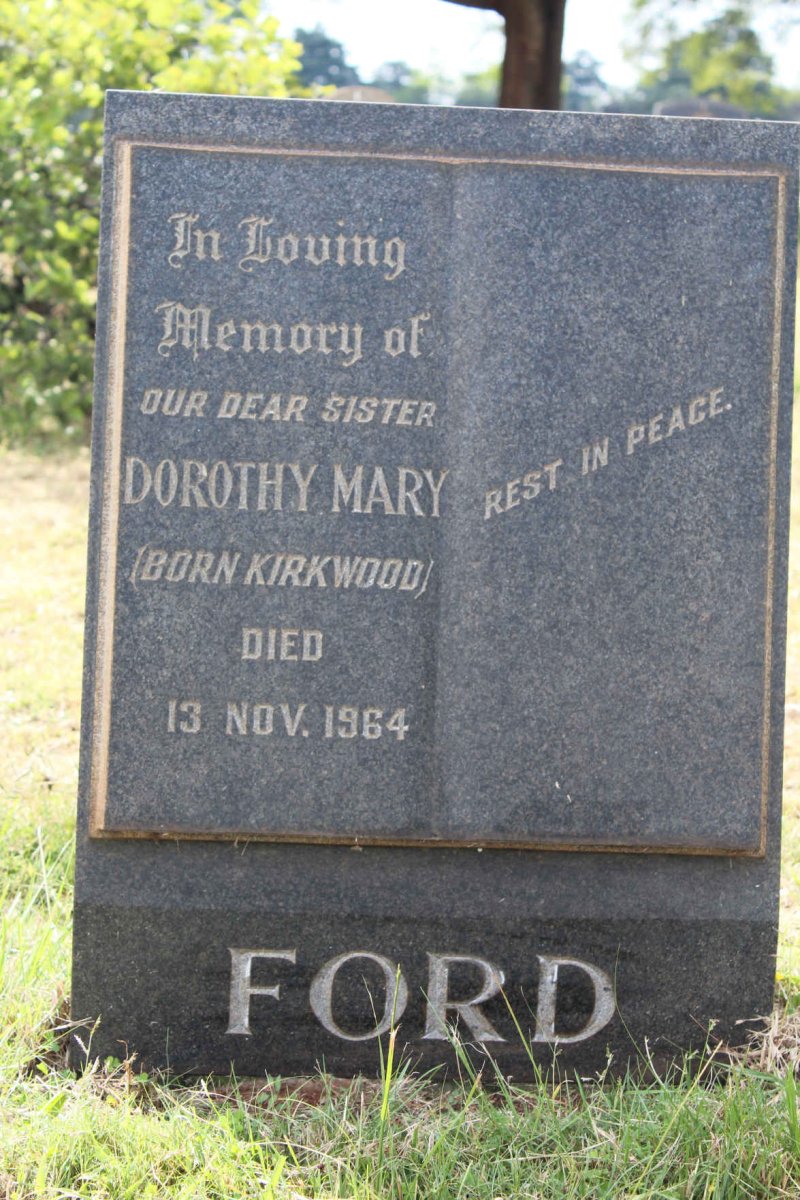 FORD Dorothy Mary nee KIRKWOOD -1964