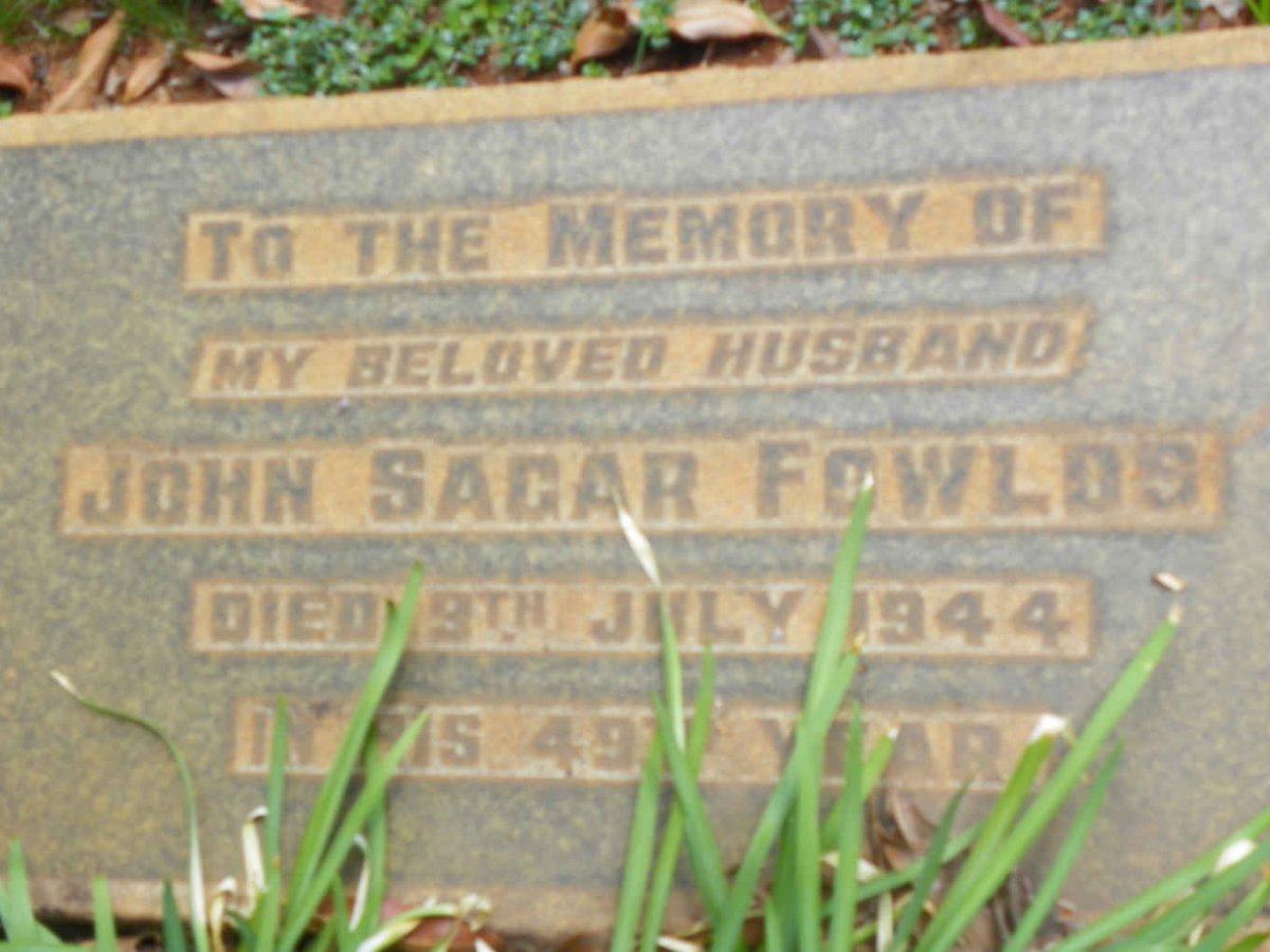 FOWLDS John Sagar -1944