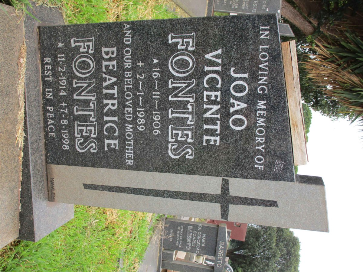 FONTES Joao Vicente 1906-1989 &amp; Beatrice 1914-1998