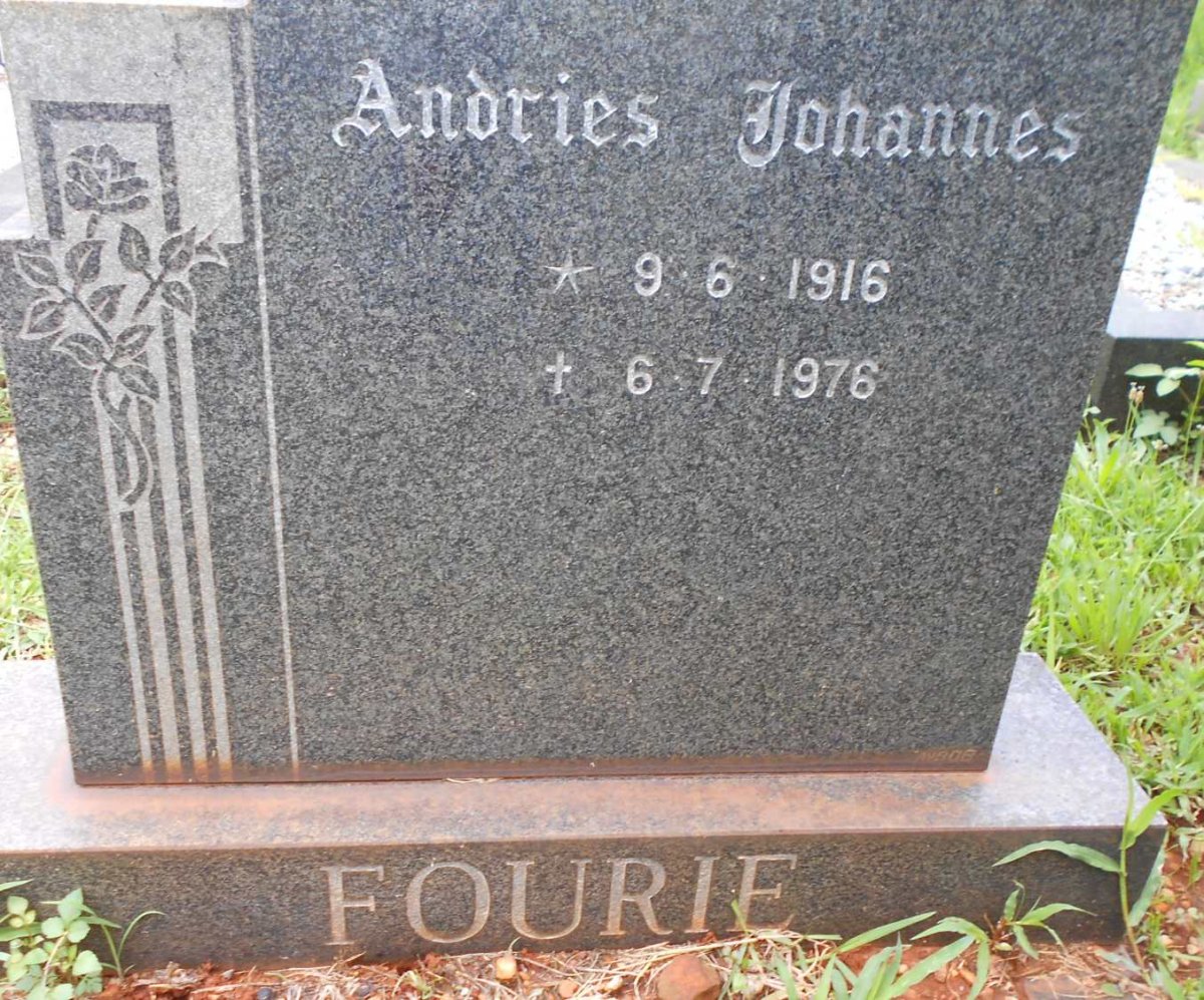 FOURIE Andries Johannes 1916-1976