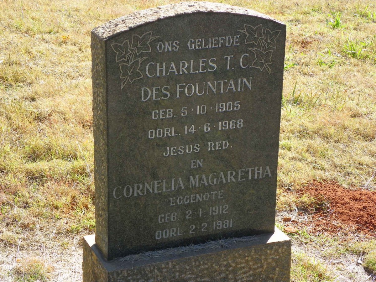 FOUNTAIN Charles T.C., des 1905-1968 &amp; Cornelia Magaretha 1912-1981