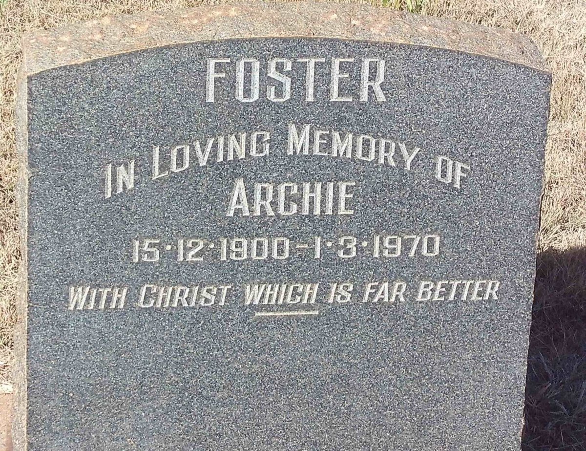FOSTER Archie 1900-1970