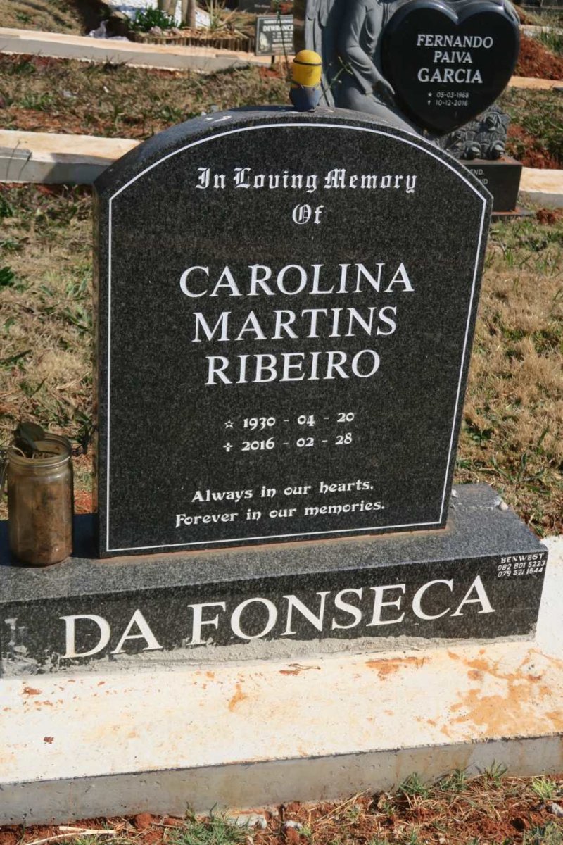 FONSECA Carolina Martins Ribeiro, da 1930-2016