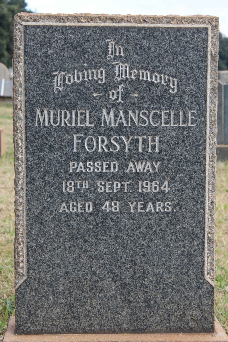 FORSYTH Muriel Manscelle -1964
