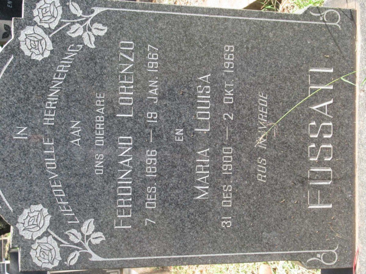 FOSSATI Ferdinand Lorenzo 1896-1967 &amp; Maria Louisa 1900-1969