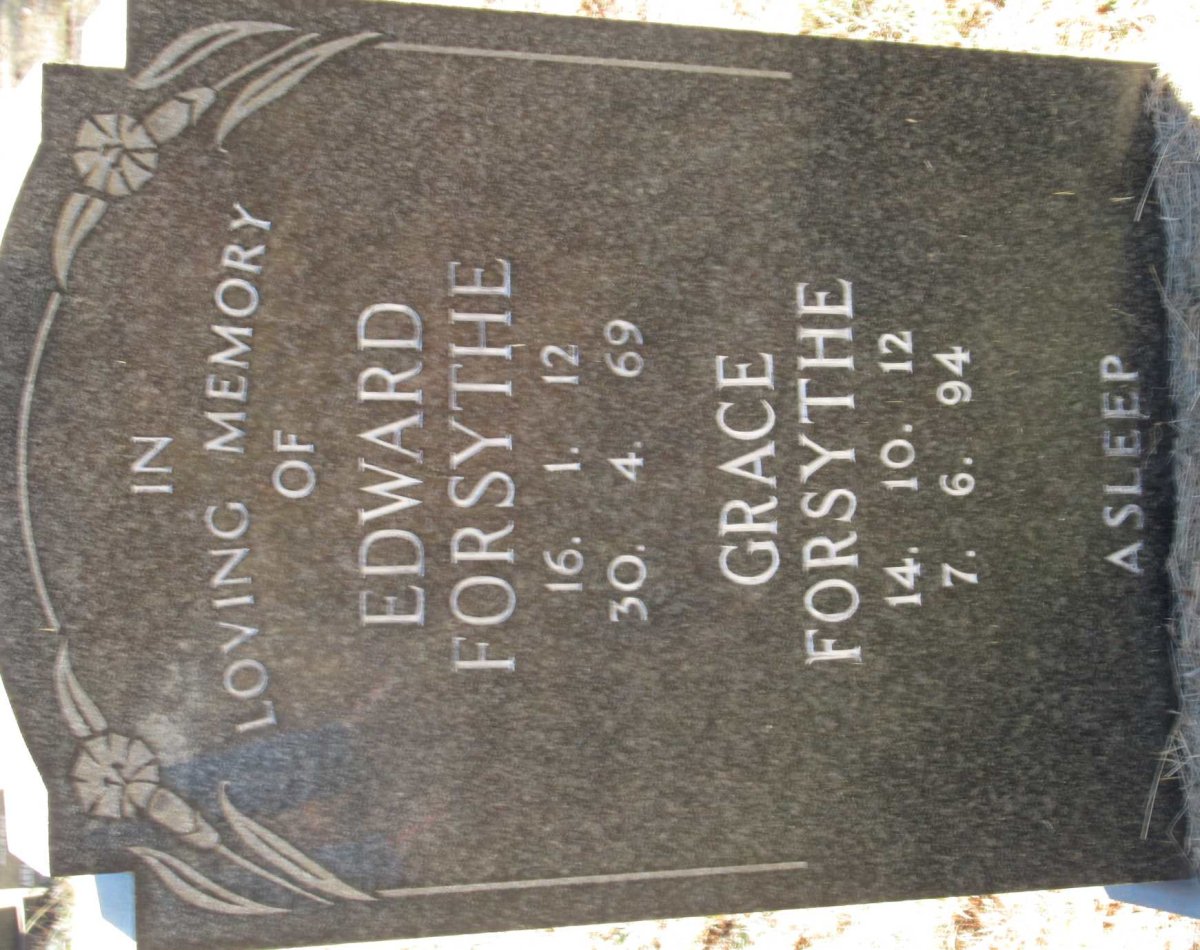 FORSYTHE Edward 1912-1969 &amp; Grace 1912-1994