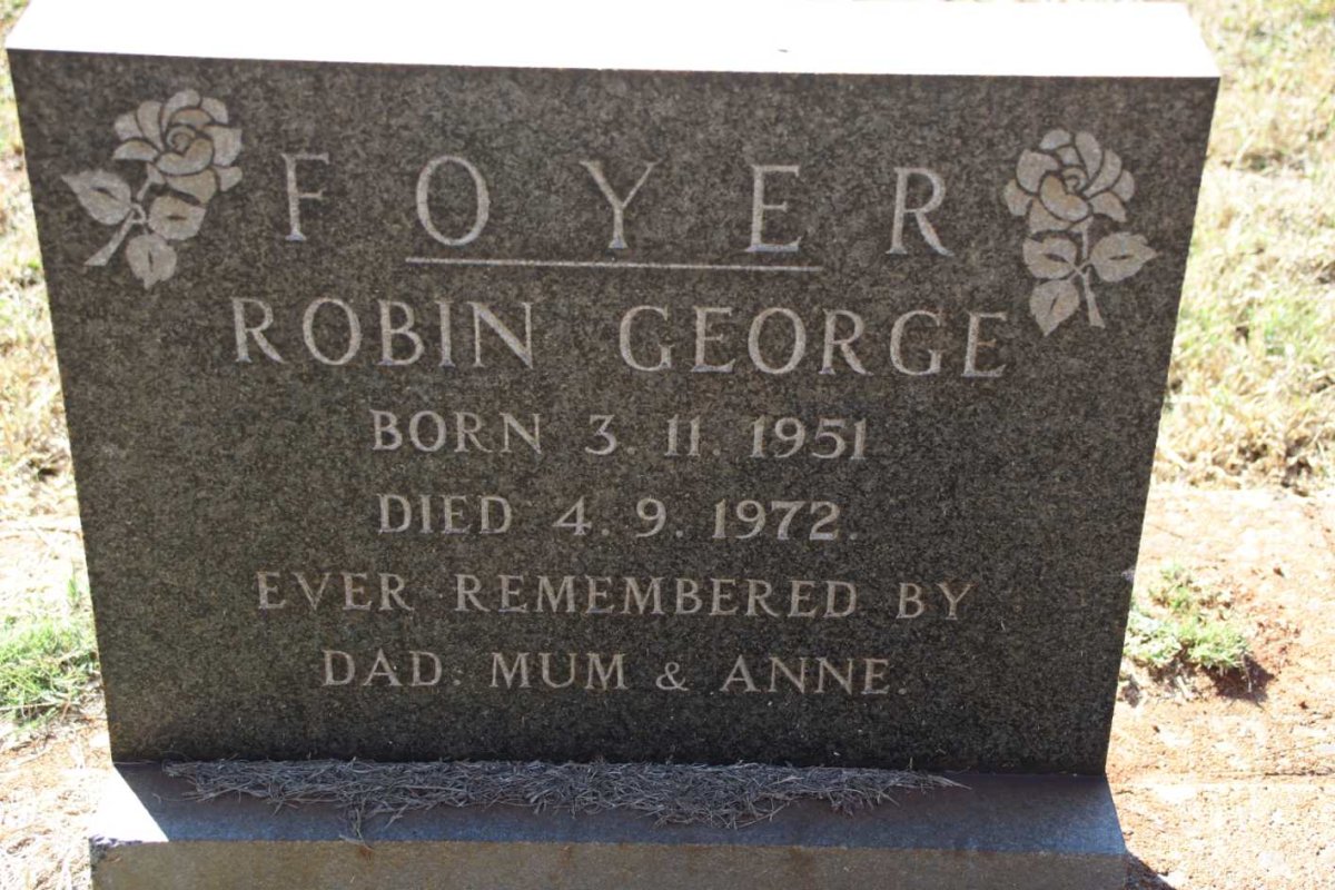 FOYER Robin George 1951-1972