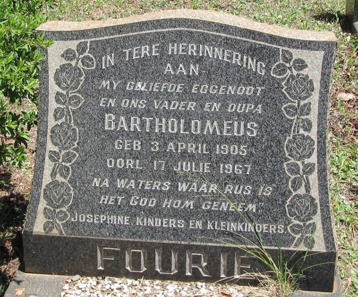 FOURIE Bartholomeus 1905-1967