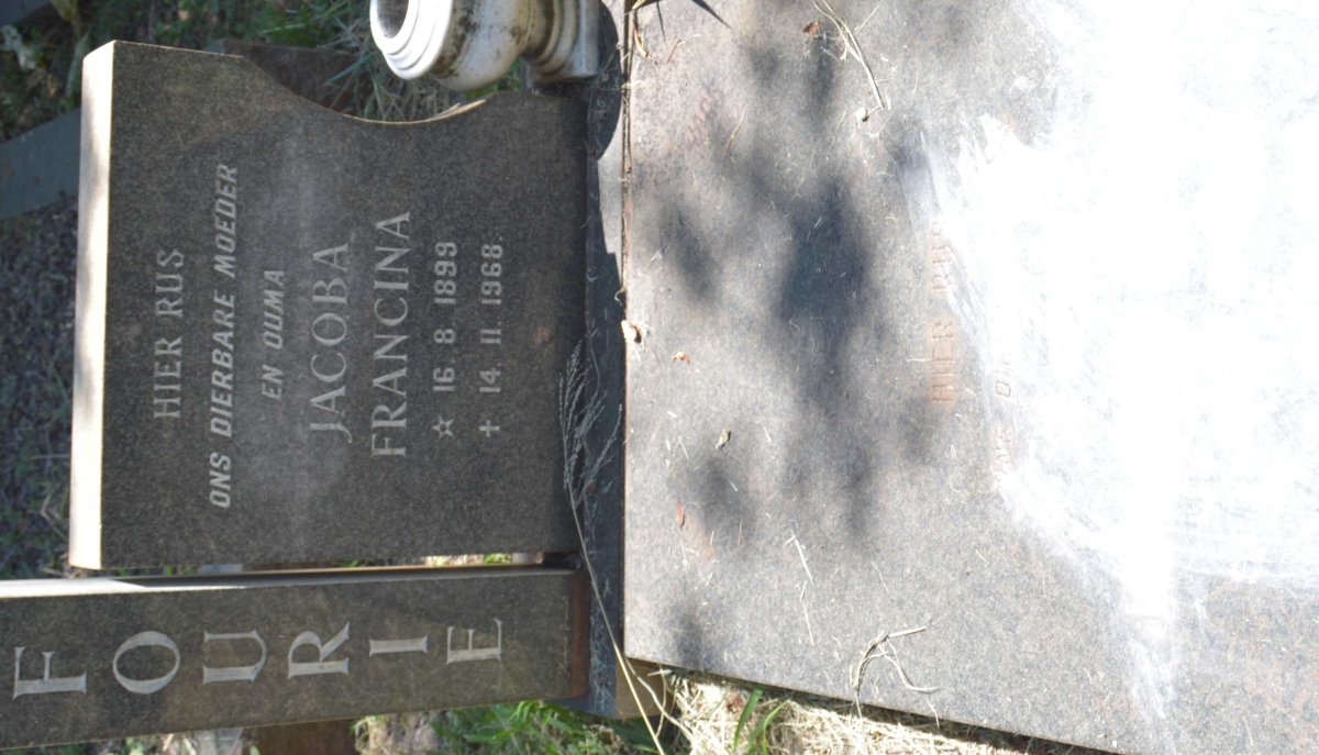 FOURIE Jacoba Francina 1899-1968