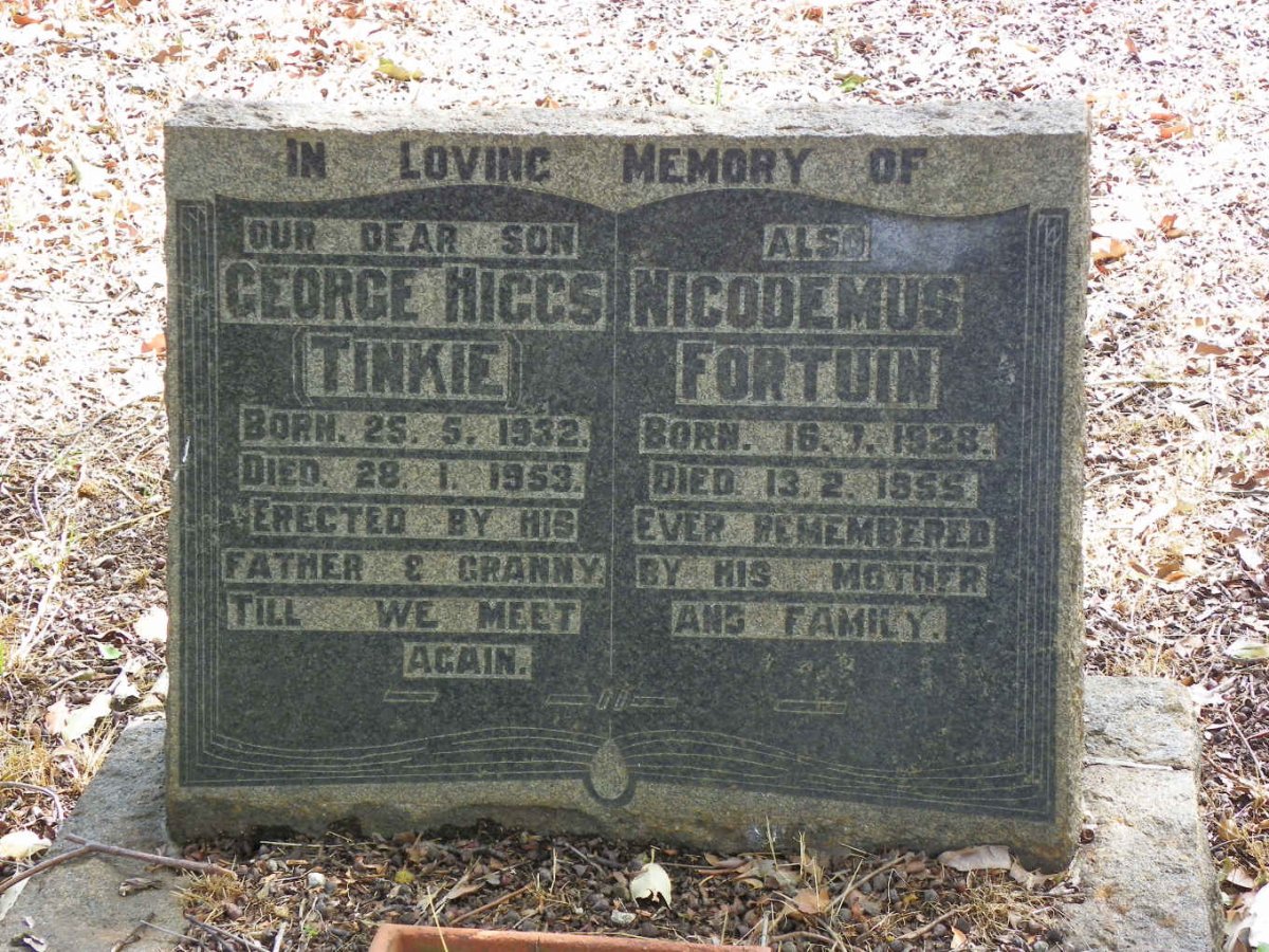 FORTUIN Nicodemus 1928-1955 :: HIGGS George 1932-1953