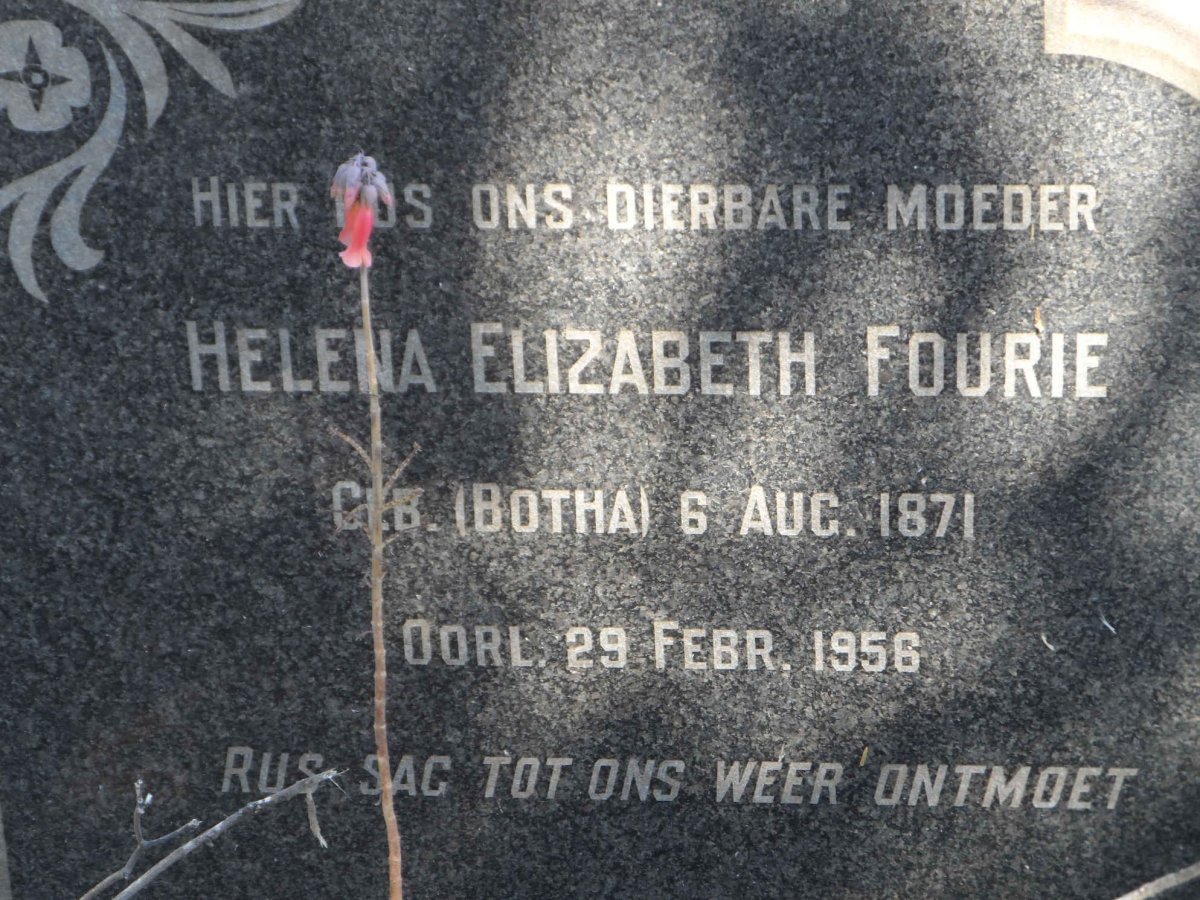 FOURIE Helena Elizabeth nee BOTHA 1871-1956