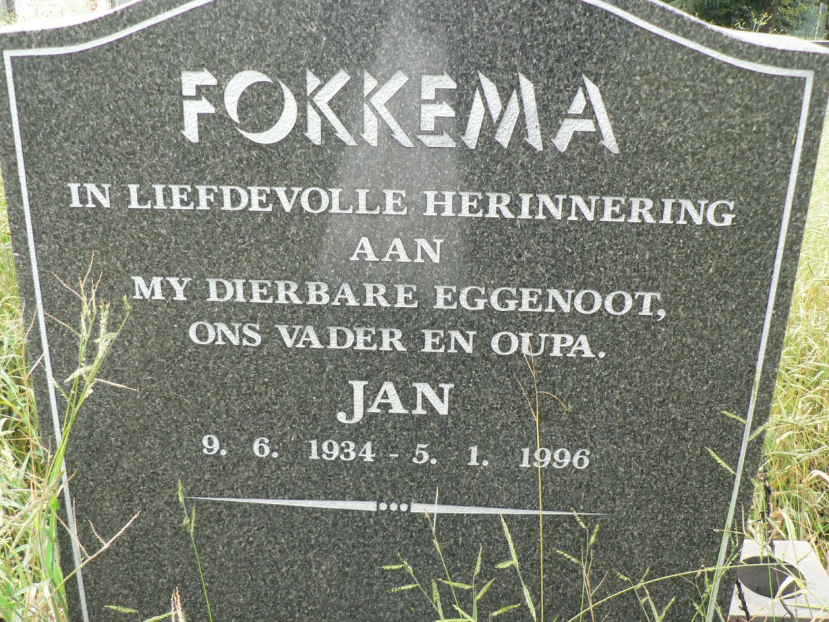 FOKKEMA Jan 1934-1996