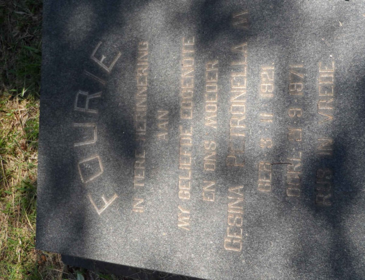 FOURIE Gesina Petronella M. 1921-1971