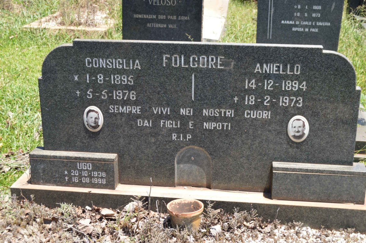 FOLGORE Aniello 1894-1973 &amp; Consiglia 1895-1976 :: FOLGORE Ugo 1936-1998