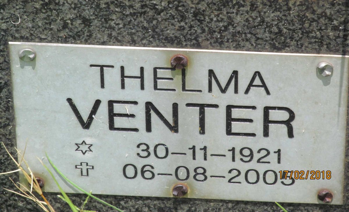 FOURIE Maggie 1902-1988 :: VENTER Japie 1918-1998 &amp; Thelma 1921-2005
