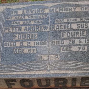 FOURIE Peter Andrew -1960 &amp; Rachel Susan -1978