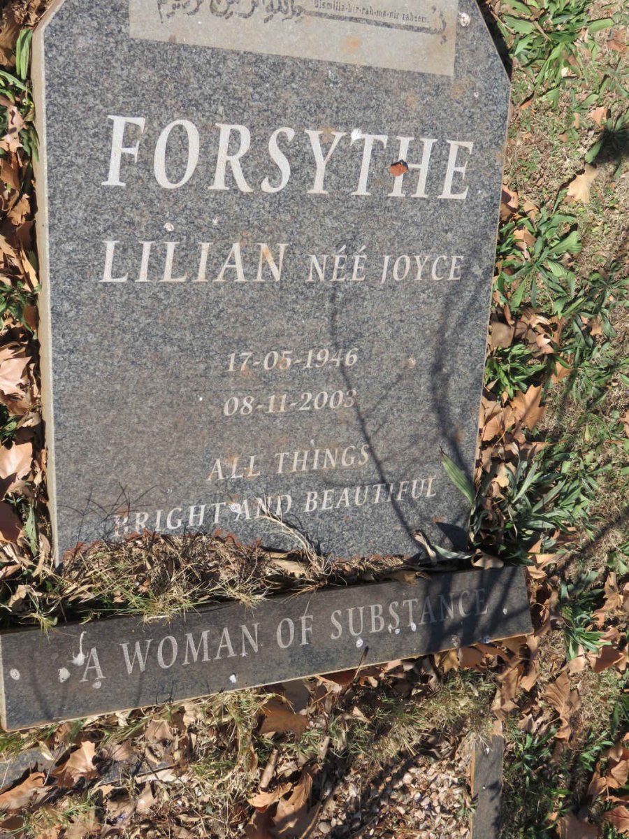 FORSYTHE Lilian nee JOYCE 1946-2003