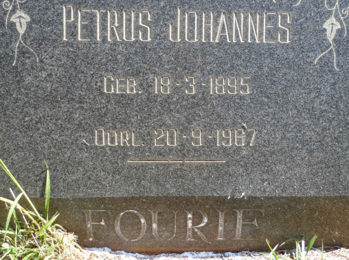 FOURIE Petrus Johannes 1895-1967