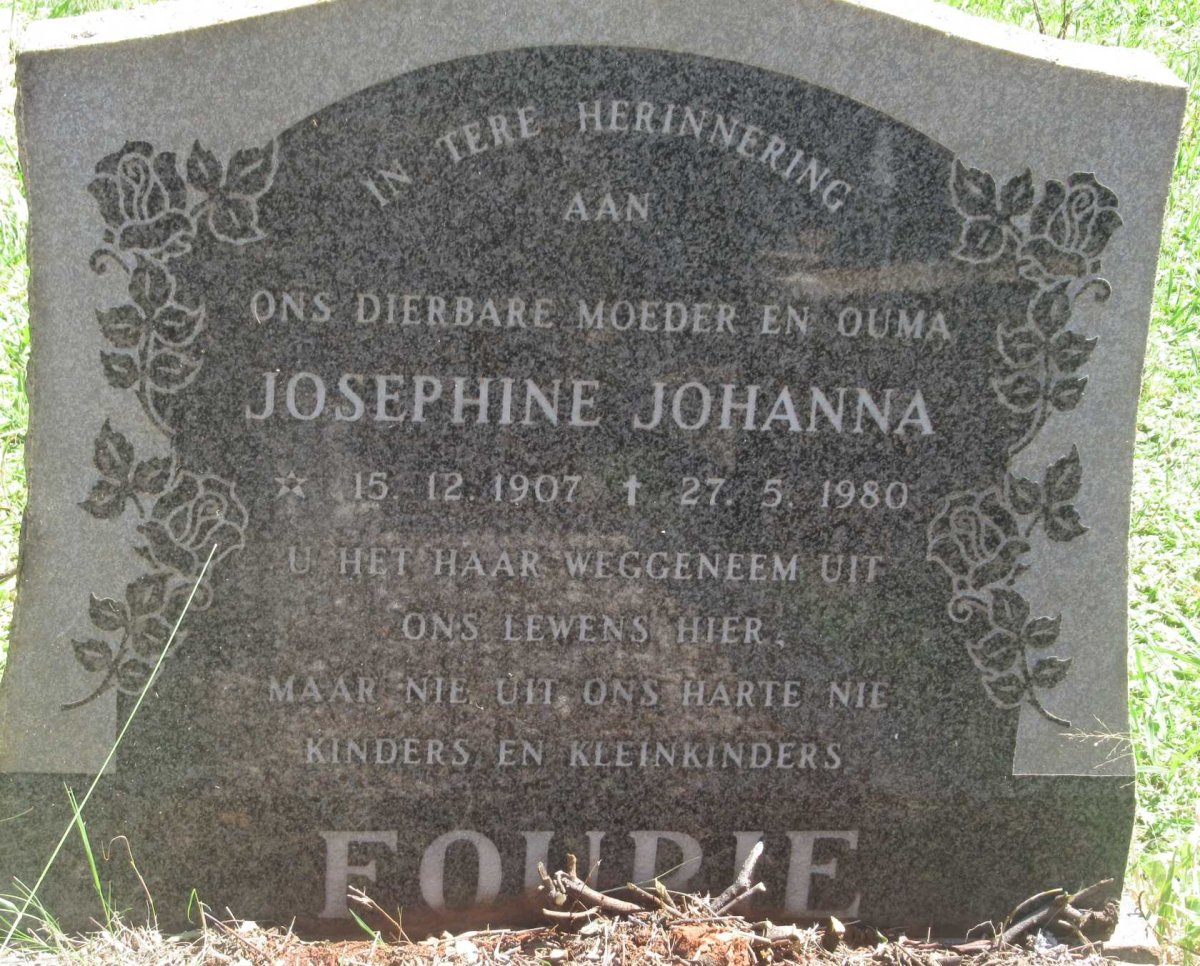 FOURIE Josephine Johanna 1907-1980