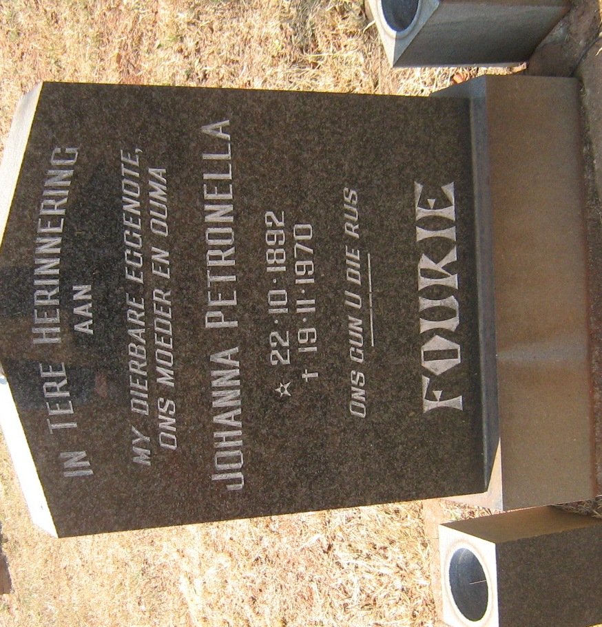 FOURIE Johanna Petronella 1892-1970