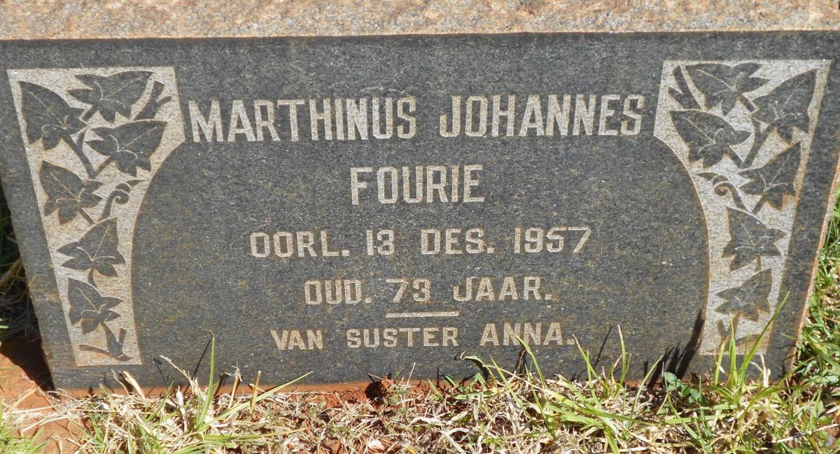 FOURIE Marthinus Johannes -1957