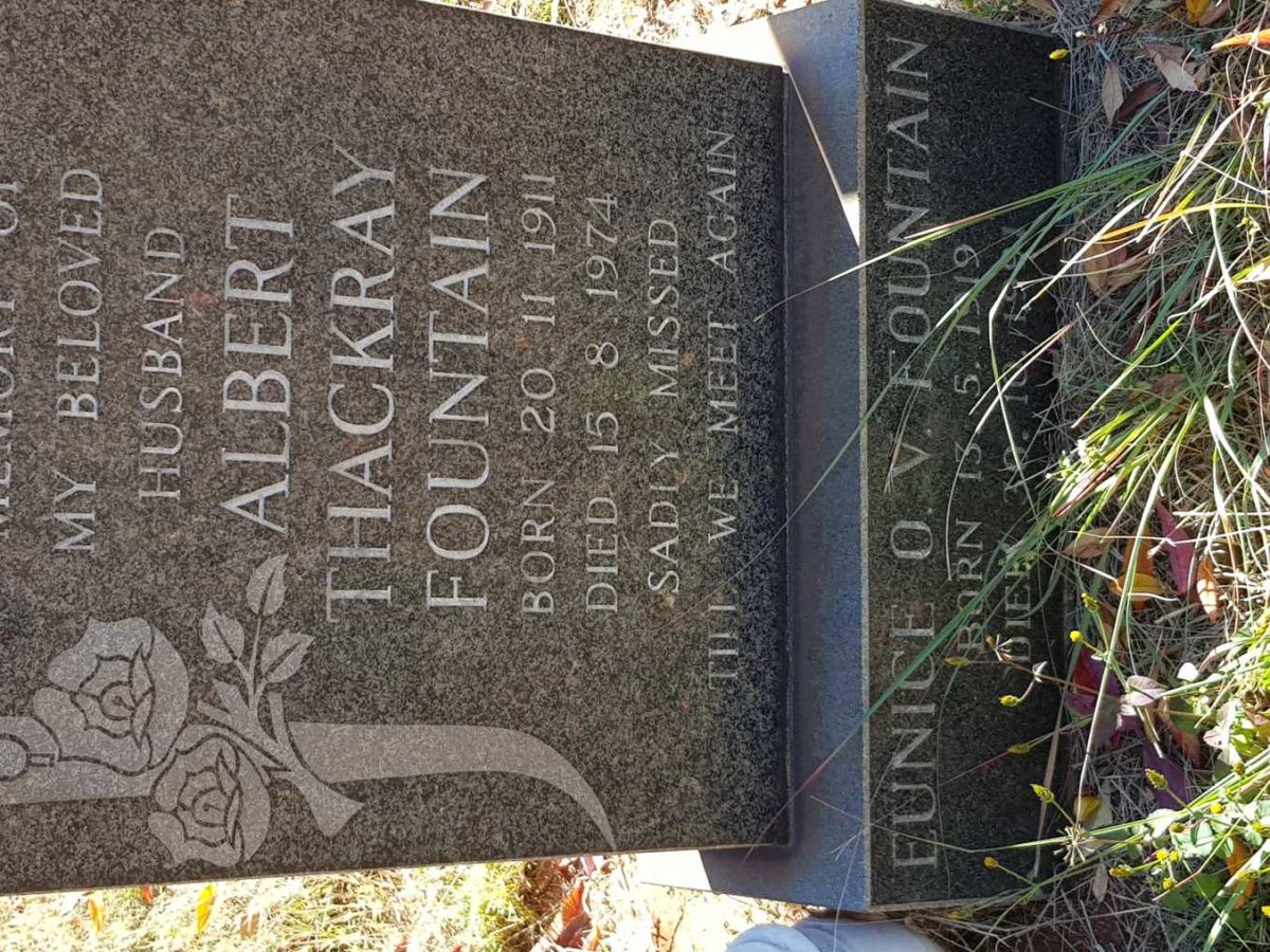 FOUNTAIN Albert Thackray 1911-1974 &amp; Eunice O.V. 1919-1991