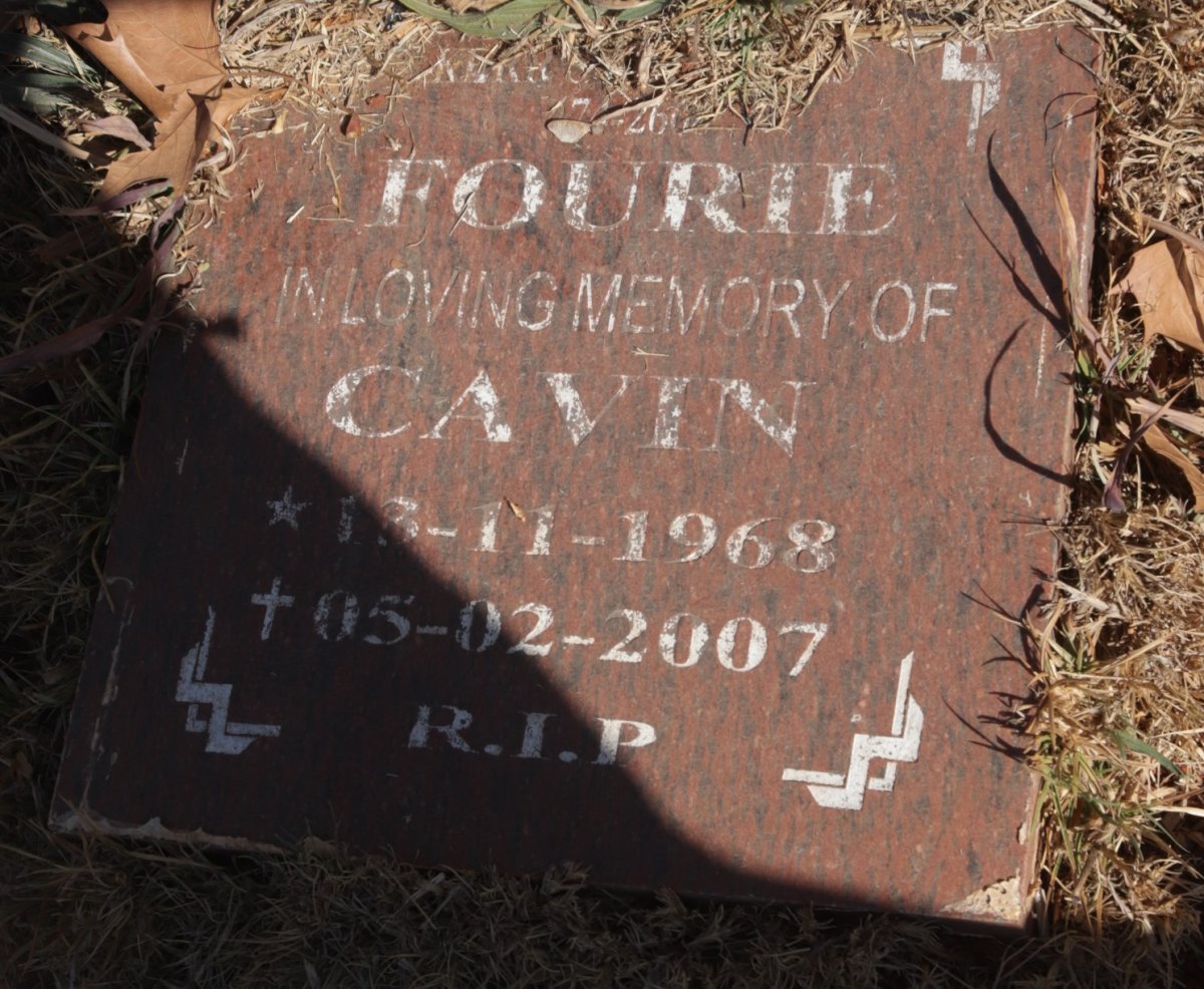 FOURIE Cavin 1968-2007