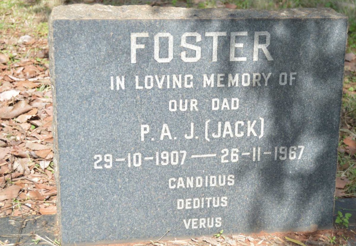 FOSTER P.A.J. 1907-1967