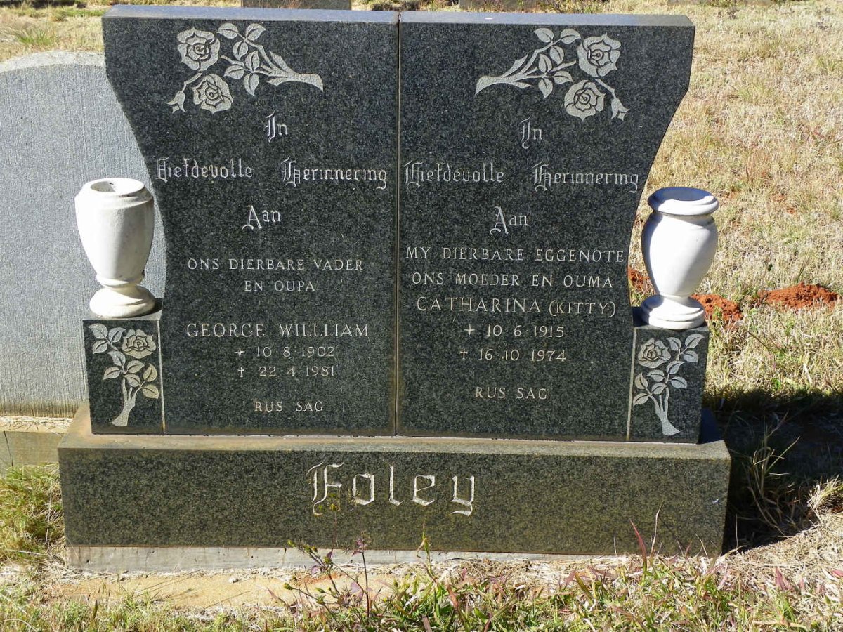FOLEY George William 1902-1981 &amp; Catharina 1915-1974